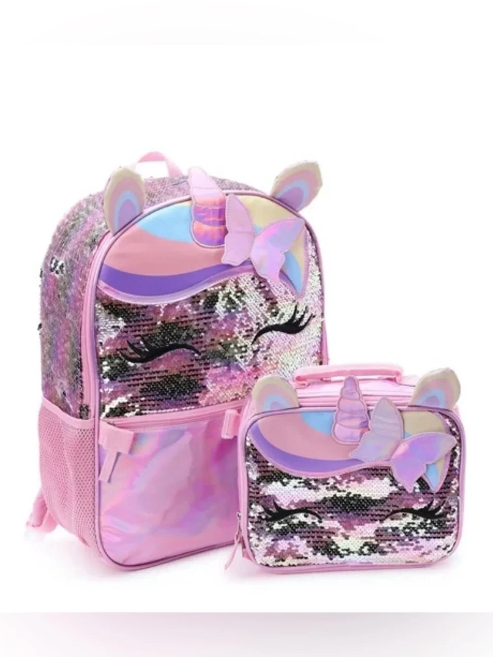 wonder nation Pink Sequin Unicorn Backpack and Lunch Bag Set
